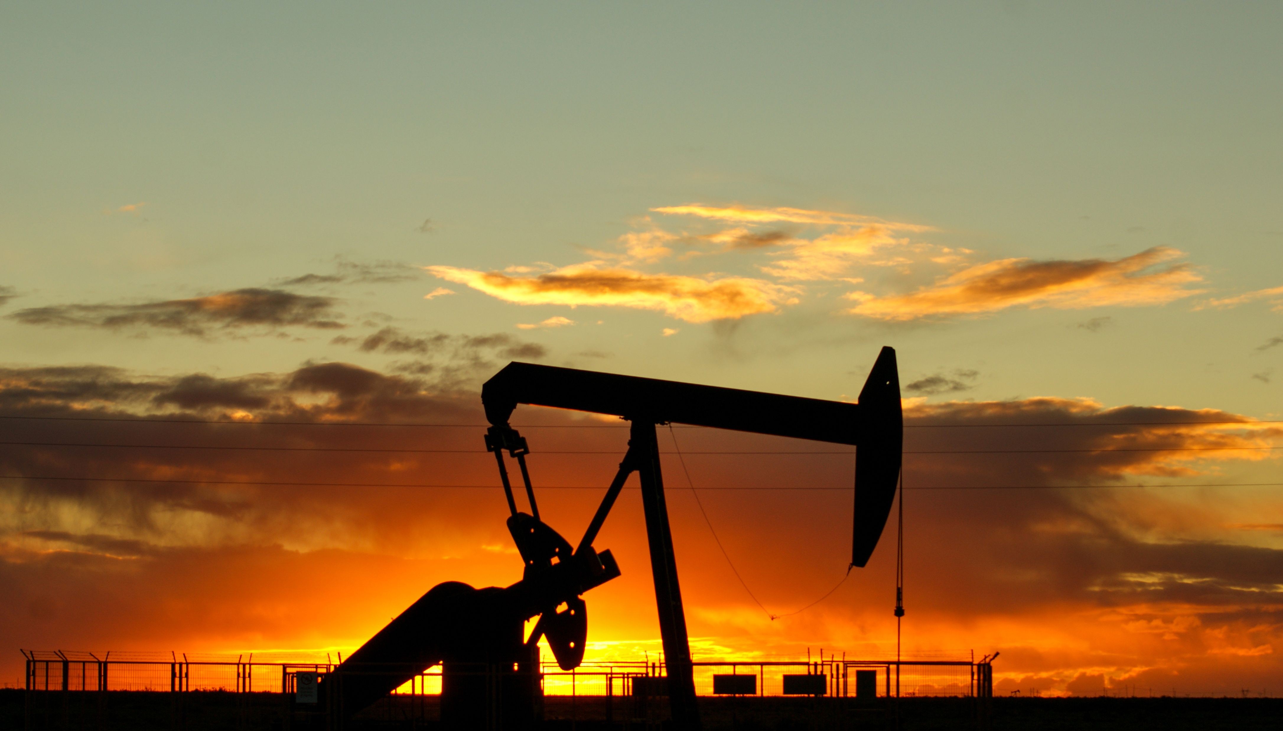 Pumpjack at sunset